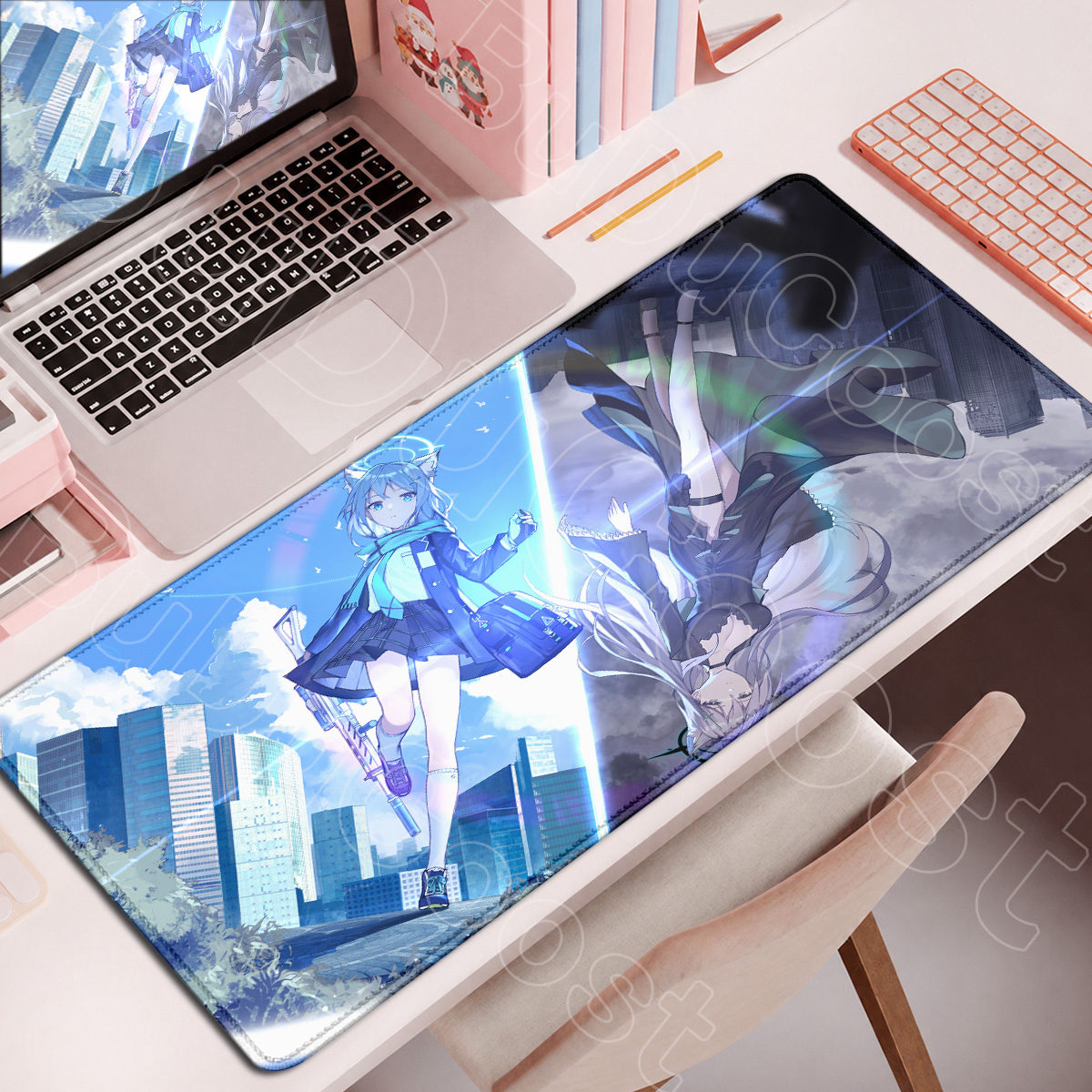 Cute Anime Girl Sunaookami Shi - Gaming Keyboard Blue avaliação e preço