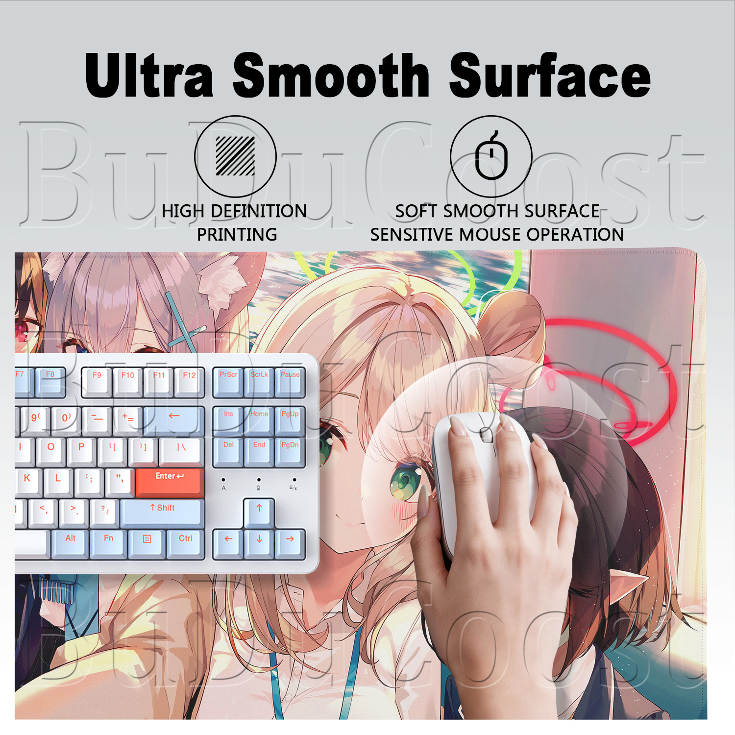 Cute Anime Girl Sunaookami Shi - Gaming Keyboard Blue avaliação e preço