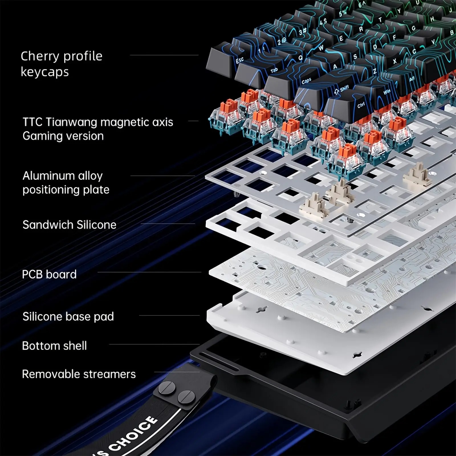 MCHOSE ACE 68 Magnetic Switch  - Gaming Keyboard Hall Effect Switches avaliação e preço