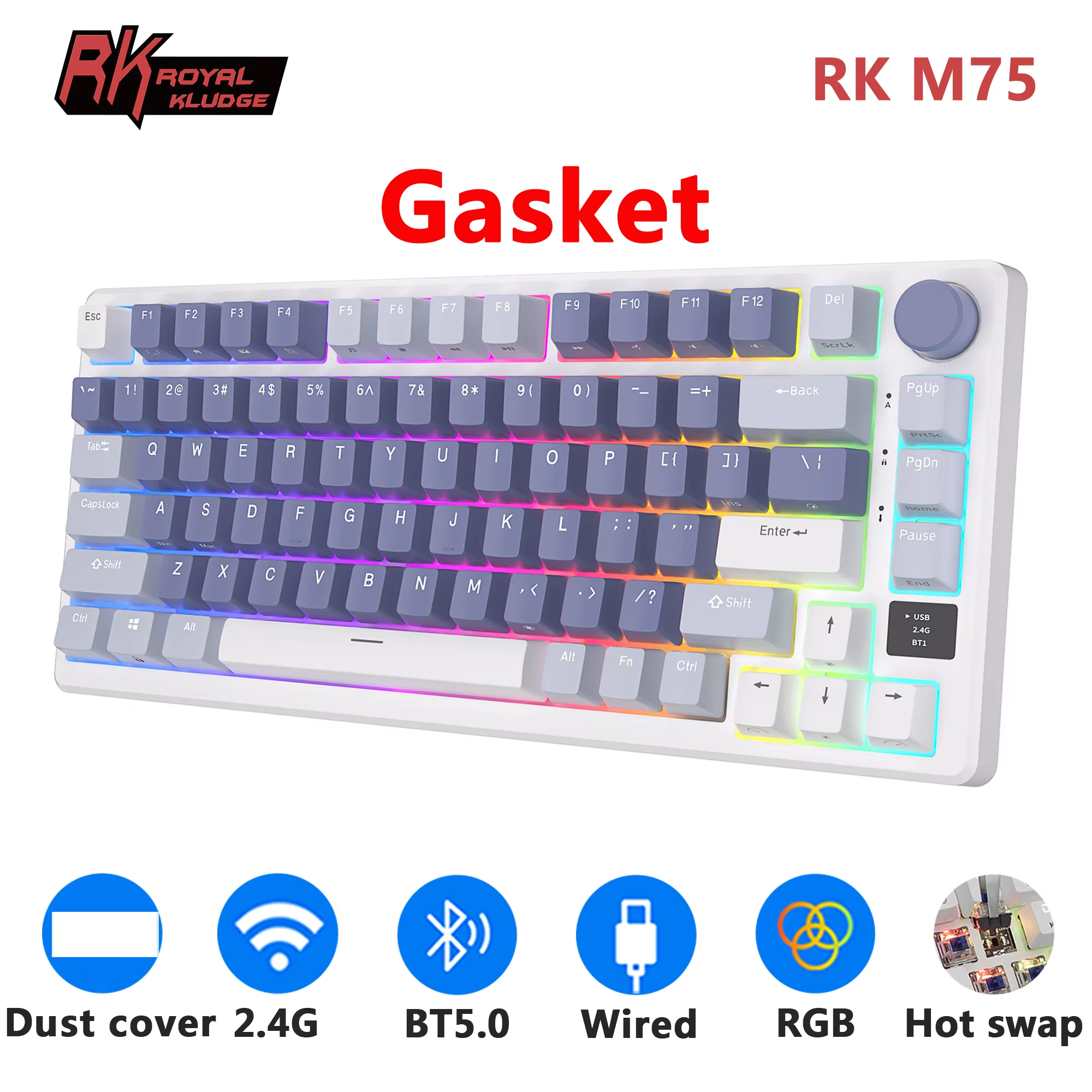 RK ROYAL KLUDGE M75 2.4G Wirel - Gaming Keyboard Mobile avaliação e preço