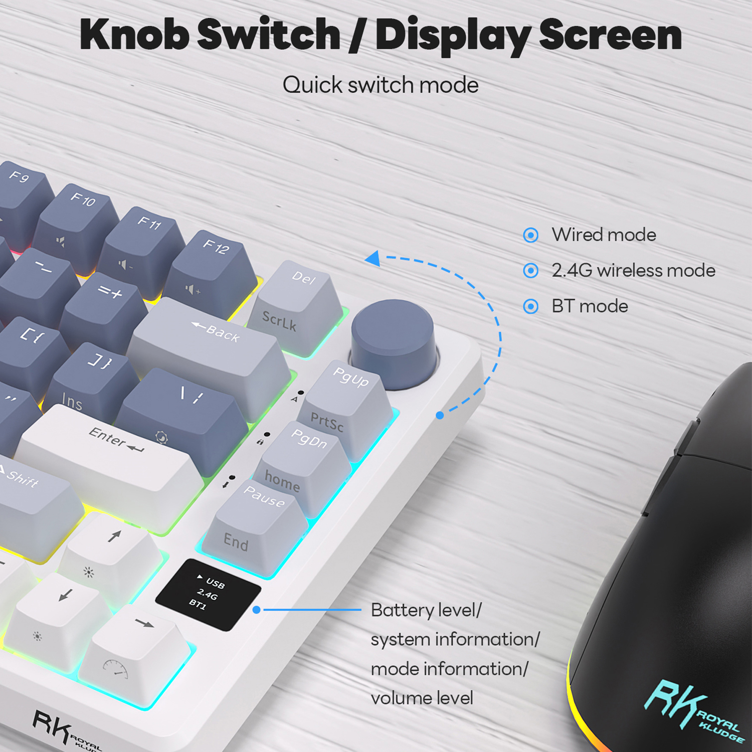 RK ROYAL KLUDGE M75 2.4G Wirel - Gaming Keyboard Mobile avaliação e preço
