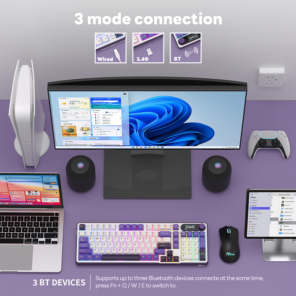 RK ROYAL KLUDGE S98 Wireless G - Gaming Keyboard Budget avaliação e preço