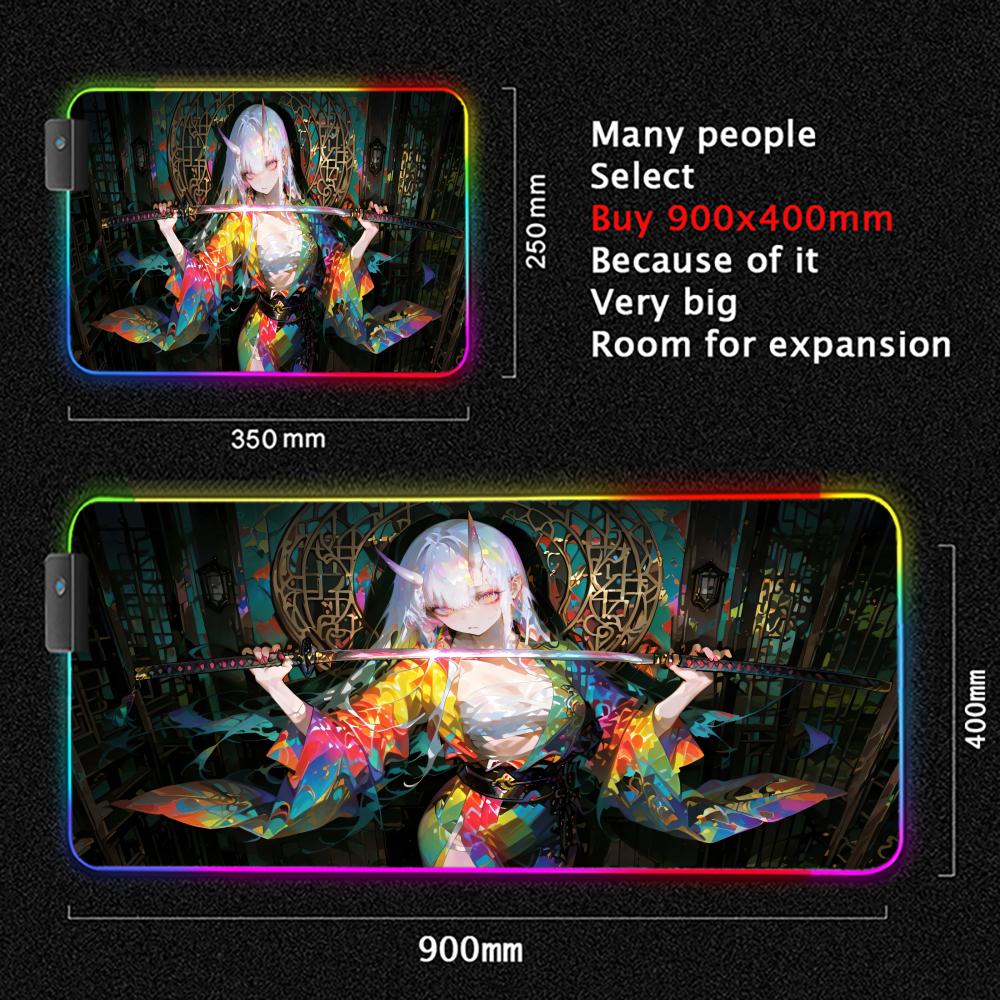 Japan Samurai Girl Mouse Pad L - Gaming Keyboard No Rgb avaliação e preço