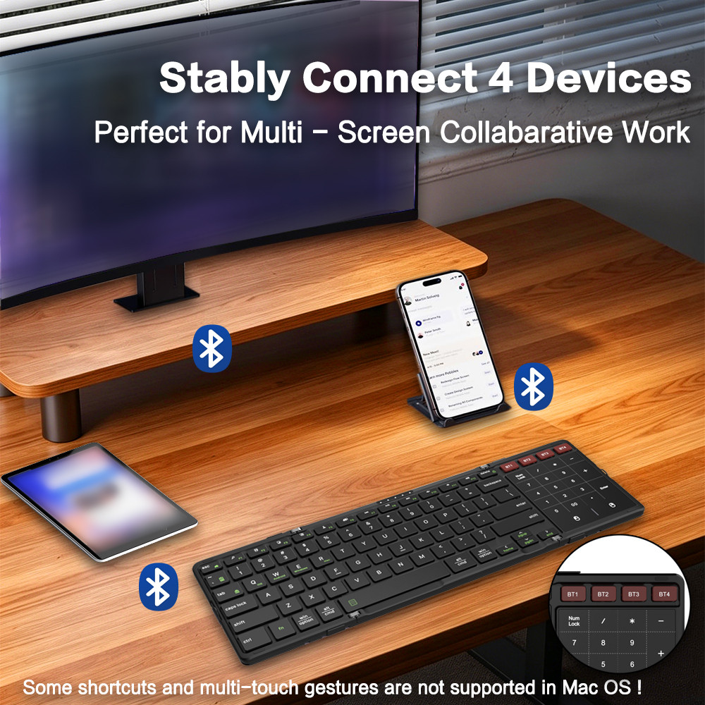 JOMAA Foldable Bluetooth Keybo - Gaming Keyboard Number Pad avaliação e preço