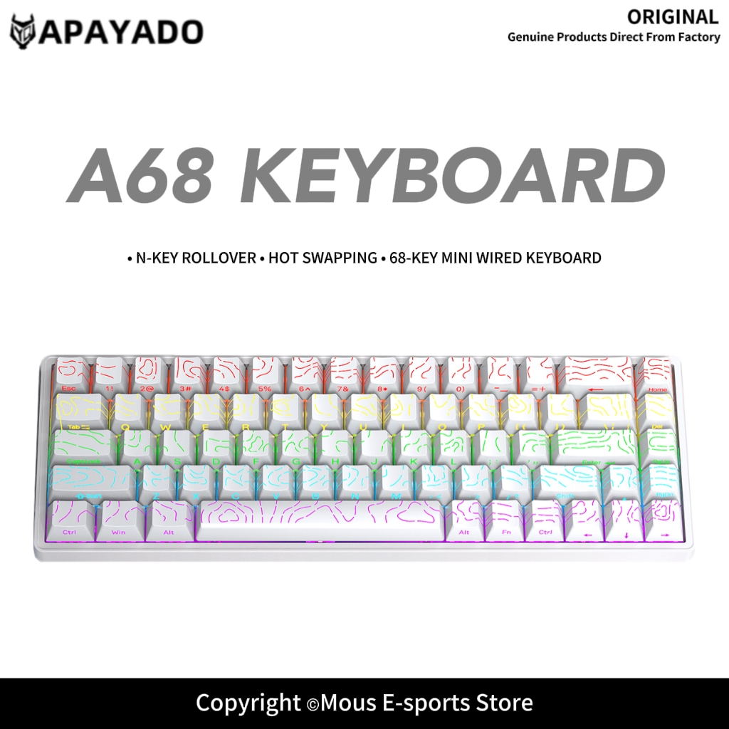 APAYADO A68 Wired Mechanical K - Gaming Keyboard Budget avaliação e preço