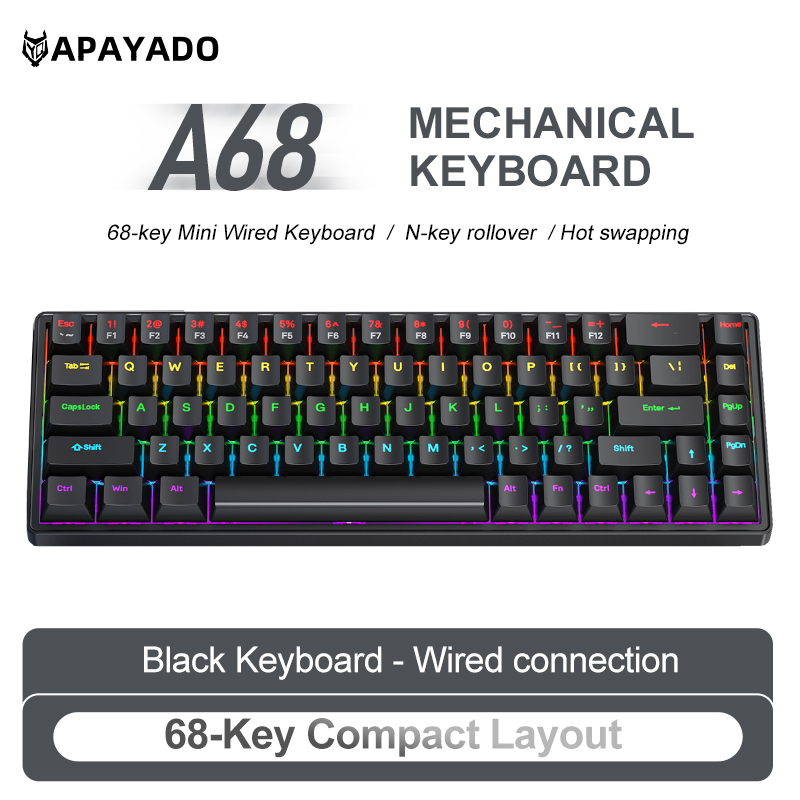 APAYADO A68 Wired Mechanical K - Gaming Keyboard Budget avaliação e preço