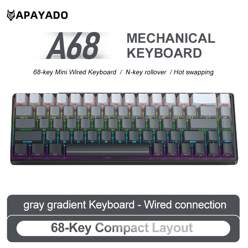 APAYADO A68 Wired Mechanical K - Gaming Keyboard Budget avaliação e preço