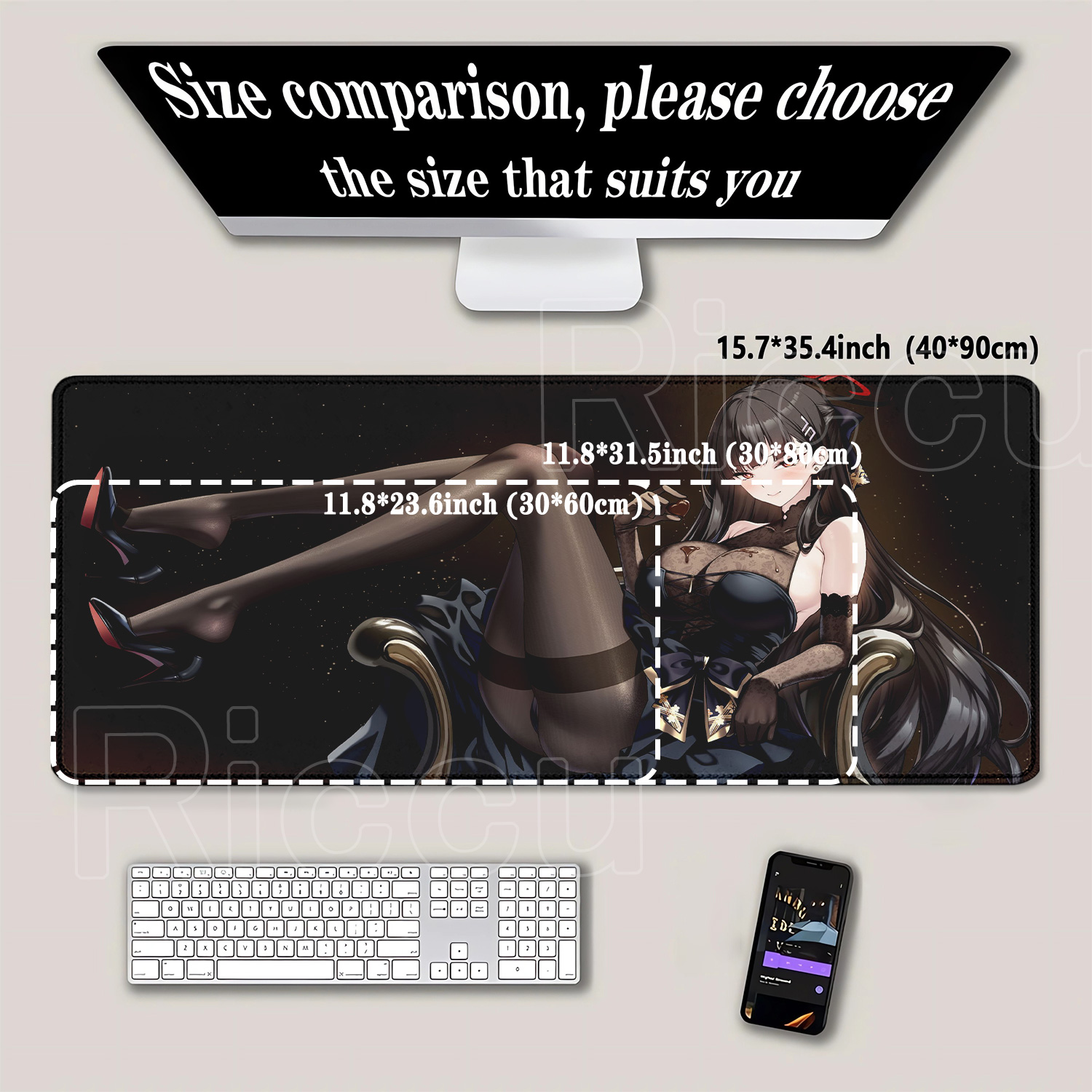 Anime girl Tsukatsuki Rio Blue - Gaming Keyboard Blue avaliação e preço