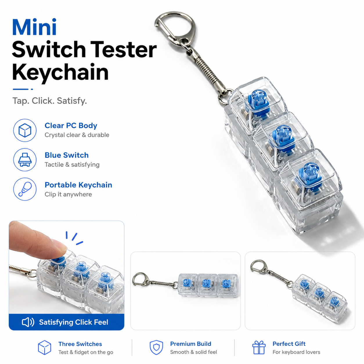 1pc Mini 3 Key Switch Tester K - Mechanical Switch Tester avaliação e preço